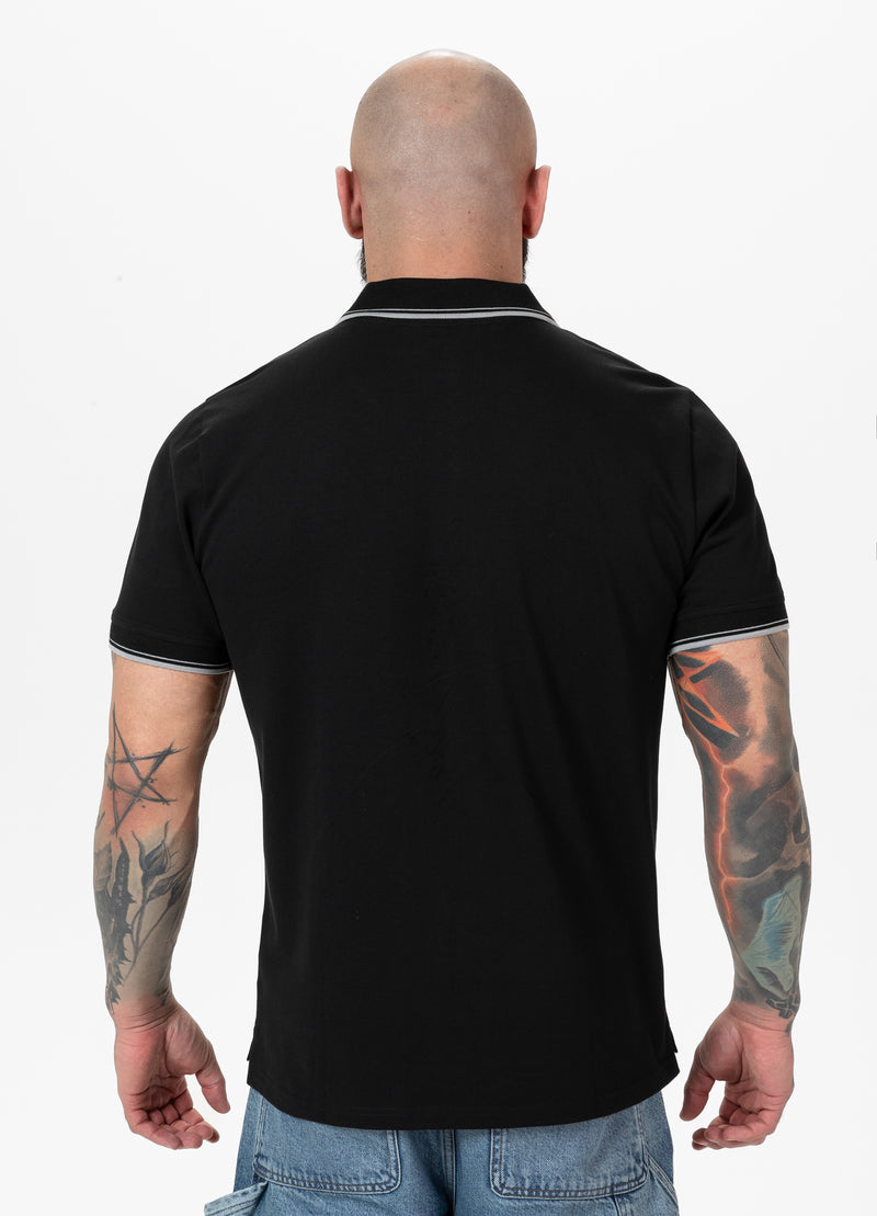 Koszulka POLO PIQUE STRIPES REGULAR Czarna - kup z Pitbull West Coast Oficjalny Sklep 