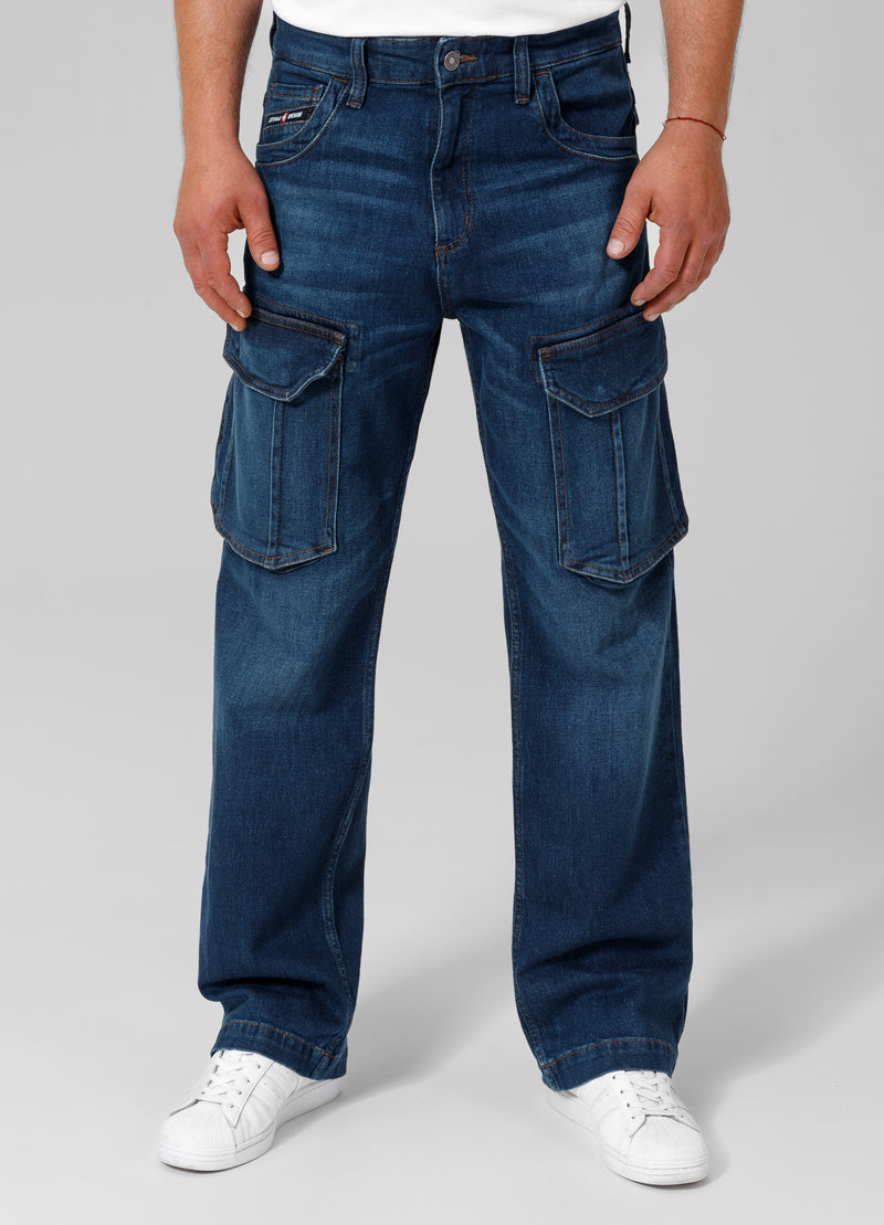 Jeansowe Spodnie Cargo LONGSPUR Navy Wash - kup z Pitbull West Coast Oficjalny Sklep 