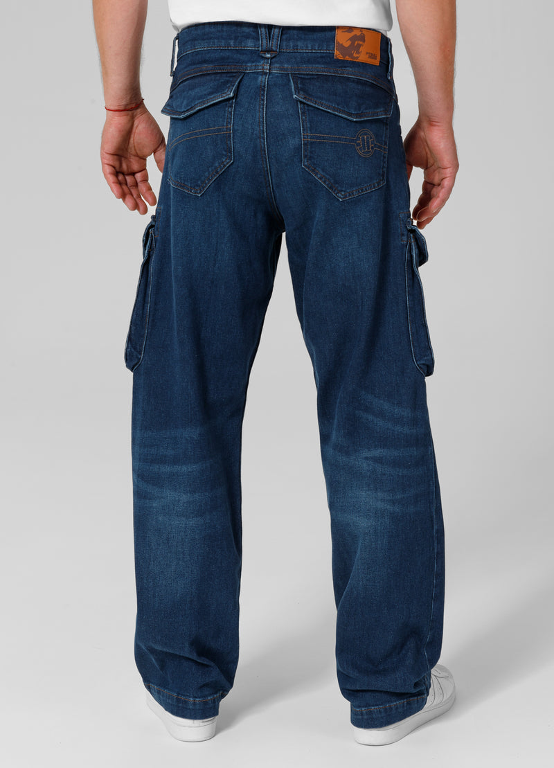 Jeansowe Spodnie Cargo LONGSPUR Navy Wash - kup z Pitbull West Coast Oficjalny Sklep 