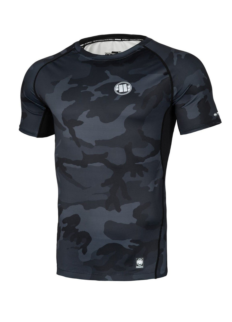 Rashguard Performance Pro plus All Black Camo Small Logo