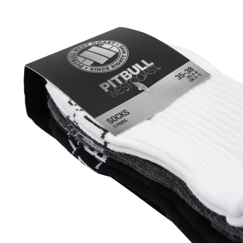 Skarpety Low Ankle TNT 3pack Biały/Charcoal/Czarny - kup z Pit Bull West Coast Oficjalny Sklep 